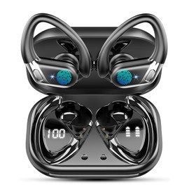 Bluetooth Sport-Kopfhörer, Bluetooth 5.4 HiFi Stereo, 50 Stunden kabellose Kopfhörer mit Geräuschunterdrückung, Schnellladung USB-C, Bluetooth-Kopfhörer IP7, wasserdicht, Laufen, Fitnessstudio, Laufen