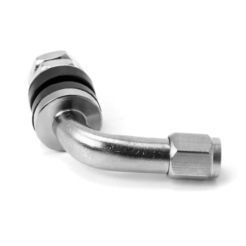 QWORK 4Pcs Tyre Valve Stem, 90 Degree Angled Bolt-in Valve