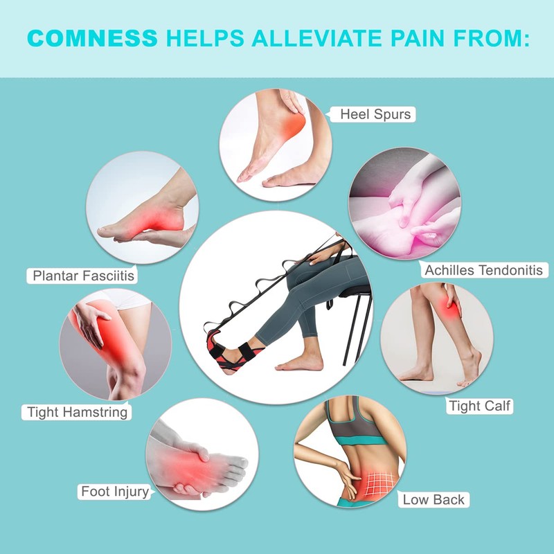 comness Foot and Calf Stretcher-Stretching Strap For Plantar Fasciitis, Heel