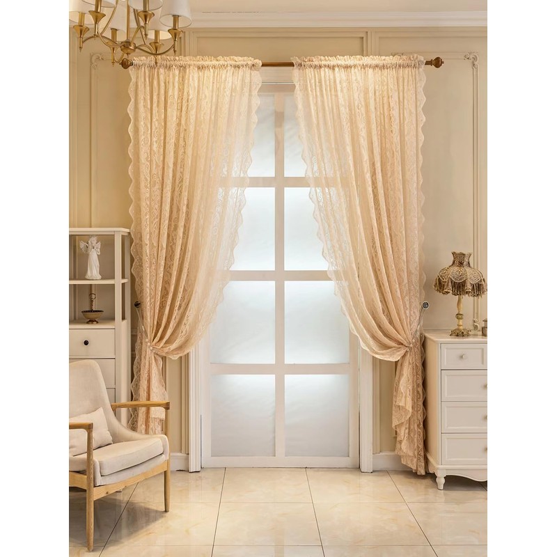 Lace Curtains 96 Drop Net Curtain for Doors or Patio
