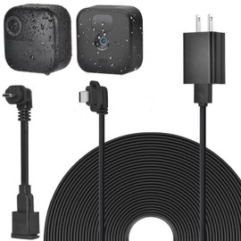 Weatherproof 30ft/9m Power Cable for Blink Outdoor 4 (4th Gen), Blink Outdoor/Indoor (3rd Gen)&Blink XT/XT2, Flat Extension Charger Cable with Adapter, Including Extra Type C to Micro USB Adapter