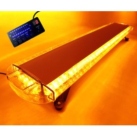 12V-28V nterval LED Light Wrecker Beacon Flashing Light Strobe Light Bar Emergency LED LightBar Trailer LED Light Bar (47 inch Amber)