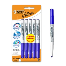 Bic Velleda 1741 Medium Pack of 5 Pens Medium Bullet Tip Blue – A
