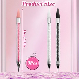 Rhinestone Pen, Rhinestone Applicator Dual-Ended Rhinestone Picker Nail Rhinestone Wax Pencil for Rhinestones Wax Pen for DIY Nail Designs Rhinestone Placement