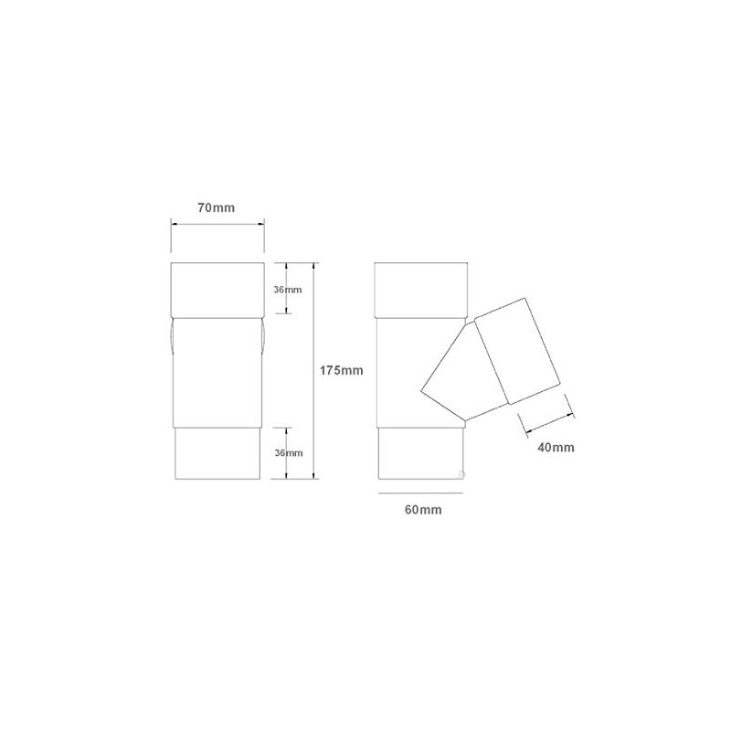 White Square Downpipe Branch Connector, Freeflow Rain Water Systems