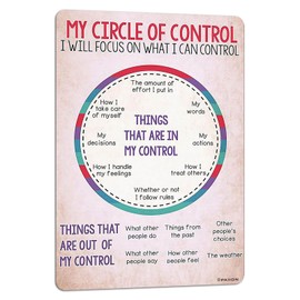 My Circle Of Control I Will Focus On What I Can Control Metal Signs Vintage Poster Gift For Men Women, On Birthday Xmas 8x12 Inch