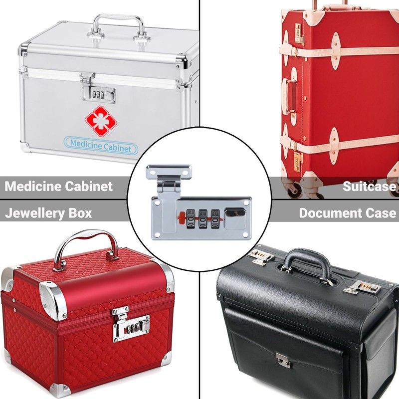 2 X Luggage Hasp with Digital Combination Lock 3-Digit Password