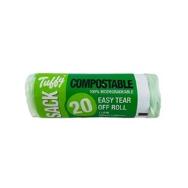 Tuffy Caddy Liner 7L 20 Compostable Biodegradable Food Waste Bags