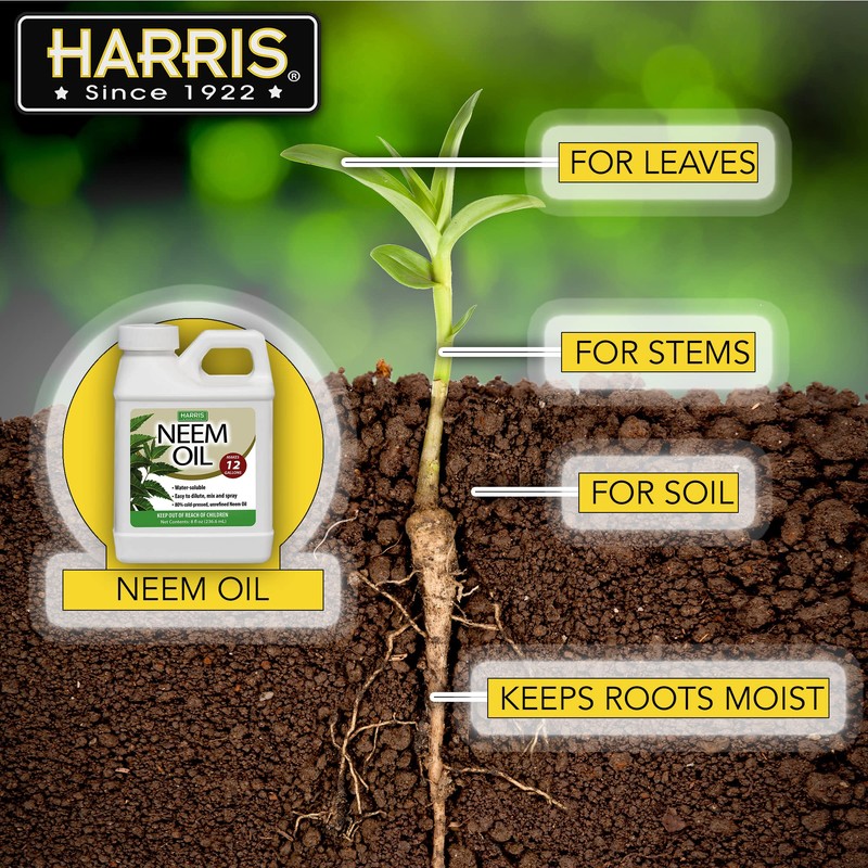 HARRIS Neem Oil Cold Pressed Water Soluble Concentrate, Makes 12