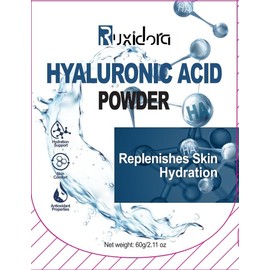 Hyaluronic Acid Powder for Skin,Low-Molecule Hyaluronic Acid Serum Powder,Skin Hydration and Moisture Support Supplements,Water Soluble Moisturizing Ingredient for DIY Facial Serum-60g