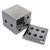 AB Tools Ceramic Dice Box Mirrored Silver Storage Trinket Jewellery