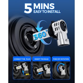 Marsauto 9005 HB3 Fog Light for Powersports ATV/UTV, 34000 LM Super Bright 6500K 9005 Driving Light Bulbs with Silent Fan, Plug and Play, Off-Road Use or Fog Light, Pack of 2