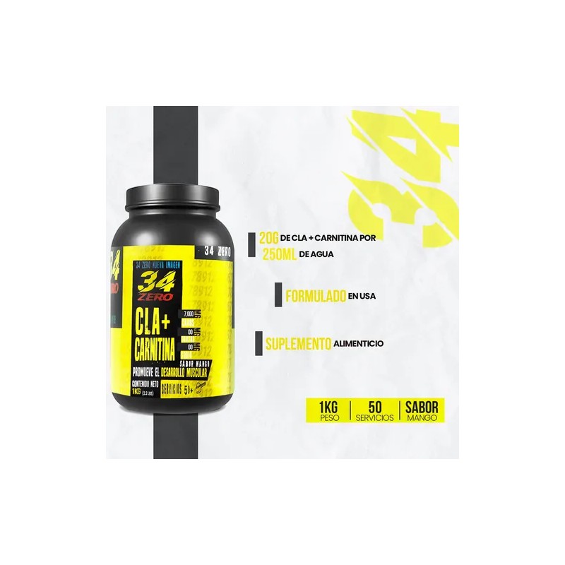 34 Zero Cla Carnitina 1kg 100 Servs