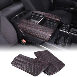 Car Leather Center Console Protector Cover Compatible with Toyota Tundra/Sequoia 2022-2026, Center Console Armrest Seat Box Cover Cushion Lid Protector Pad Waterproof Anti-Scratch Interior Accessories