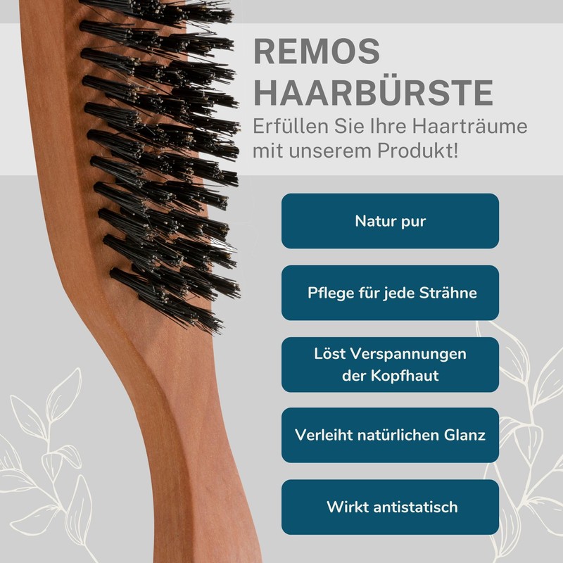 Remos Boar Bristle Hair Brush
