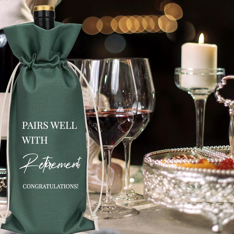 YUANHAO Grey Retirement Wine Bag Leaving Farewell Goodbye Gifts for