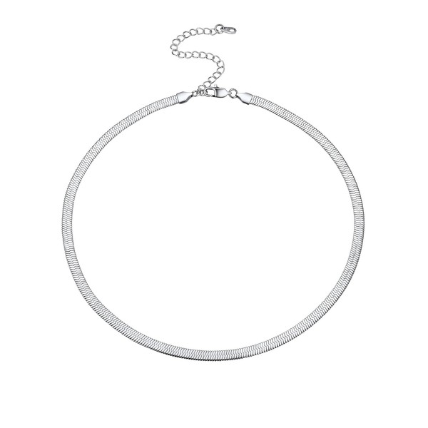 FOCALOOK Silver Chain for Women Men Stainless Steel Waterproof No