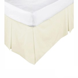 Percale Box Pleated Valance Bed Skirt for All Bed Sizes Cream (King)