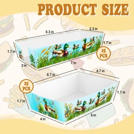 50 Pcs Mallard Duck Baby Shower Decorations, Duck Themed Birthday Party Supplies Serves 50 Guests, Disposable Waterproof Food Bowl Tray, Hot Dog Tray