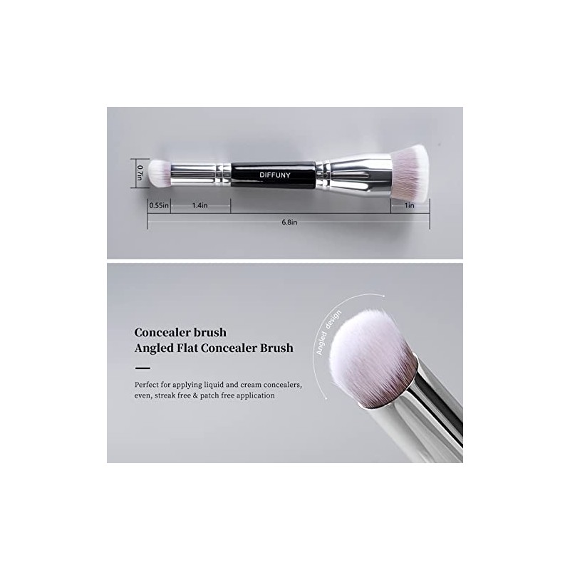 Brochas de maquillaje de doble extremo, brocha correctora de base