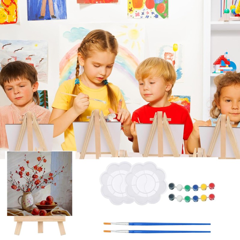 2 Set Canvas and Easel Set, Mini Canvas and Easel,
