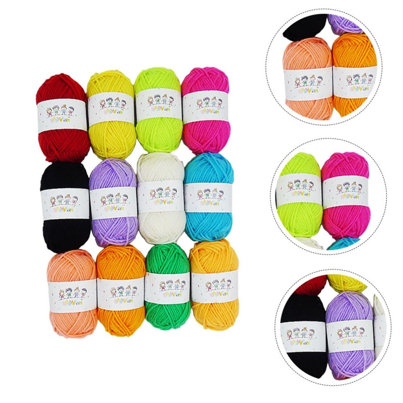 DOITOOL 12pcs Hand-Knitted Yarn for Boys and Girls Soft Thick