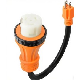 NEMA 5-15P Male to SS2-50R Female, 50 Amp to 15 Amp 110 RV Adapter Plug, 15A to 50A 110V with Locking Connector,STW 10AWG, Heavy-Duty Power Cord 1.2 Inches