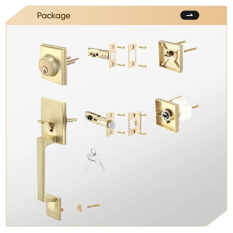 Leydebong Keyed Different Crystal Glass Entry Door Knob and Single