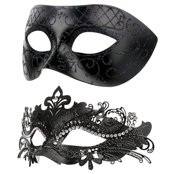 Hoshin Masquerade Mask for Couple, Mardi Gras Deecorations Venetian Masks