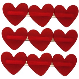 FRCOLOR 3Pcs Heart Hair Clips Set Romantic Red Hair Barrettes for Women for Parties Anniversaries Everyday Wear