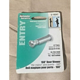 Defender Security Entry 1/2" Bore Solid Brass 160 Degree Door Viewer U-10347
