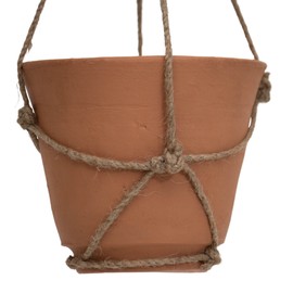 Foreside Home & Garden Foreside Home and Garden Hanging Terracotta Terracotta & Jute Planter