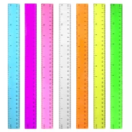 DAGONGREN Color Transparent Ruler Plastic Rulers - Ruler 12 inch Kids Ruler for School ...