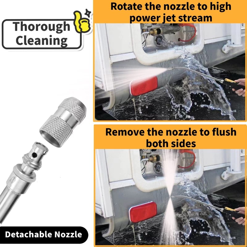2Pack RV Water Heater Anode Rod and Flush Wand, Compatible