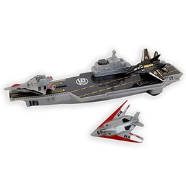 UMKYTOYS Toy Aircraft Carrier With Toy Fighter Jet Planes Launcher For Kids Army Toys Boys Girls Navy