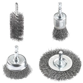 kwb Wire Brush Set for Drills - Universal Use - With Steel Wire - For Metal and Wood - Set (Steel Wire, Universal)