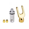Cleqee 4pcs 24K Gold Plated Speaker Plug Y Plug Y