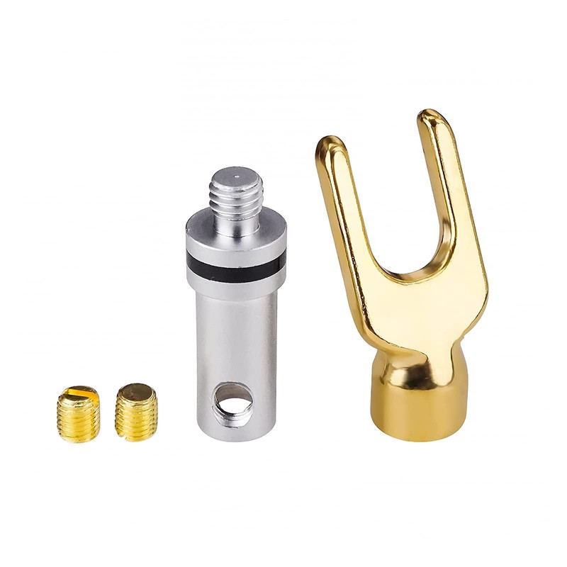 Cleqee 4pcs 24K Gold Plated Speaker Plug Y Plug Y
