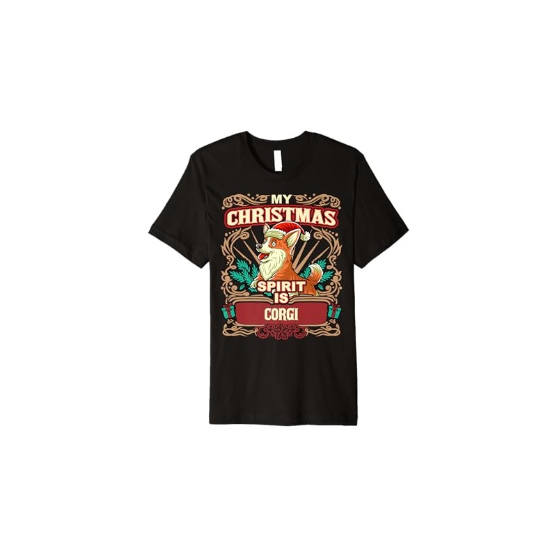 Corgi My Christmas Spirit Dog Santa Claus Elf Reindeer Premium
