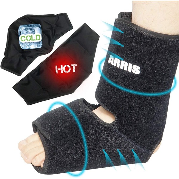 ARRIS Ankle Ice Pack with 2 Gel Ice Packs for Foot and Ankle Injuries, Pain Relief for Sprained Ankle, Achilles Tendon Injuries, Bursitis and Sore Feet, Reusable