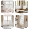 TOPICK Opaque Net Curtains Kitchen White Bistro Curtain with Drawstring