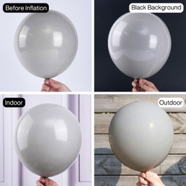 PartyWoo Gray Balloons 50 pcs 12 Inch Matte Grey Latex Helium Balloons for Baby Shower Gender Reveal Graduation Woodland Wedding Anniversary Elephant Birthday Party Decorations Gray-Y71