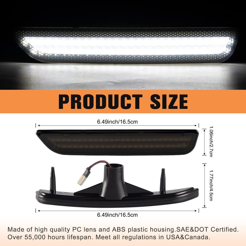 Gempro LED Front Side Marker Lights for Ford Mustang 2010-2014