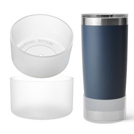OAWEEN 2 pcs Silicone Boot for YETI Rambler Tumbler 20 30 oz Mug 25-42 oz Bottom Diameter 2.87"-3.07" Anti-Scratch Protective Sleeve for Bottles Anti-Slip Clear Cover Outdoor Use Accessories
