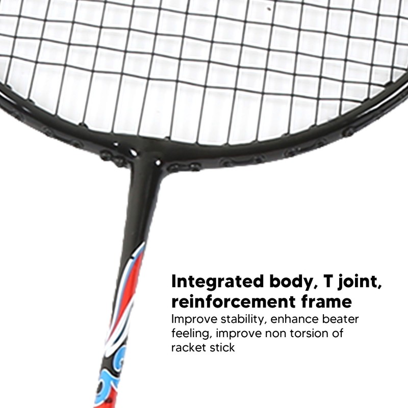 2 Player Badminton Racket Set Ferroalloy Integrated for Beginner Amateur