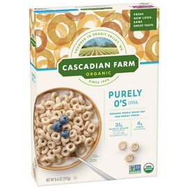 Cascadian Farm Organic Purely O's Cereal, 8.6 Ounce Boxes (Pack of 4)