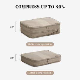 EACHY 6 Set Compression Packing Cubes for Travel & Carry-On, Space-Saving Luggage Organizers & Compression Bags for Clothes & Shoes, Ideal for Vacation & Cruise Essentials