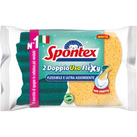 Spontex Fiber and Cellulose Abrasive Sponge, Yellow