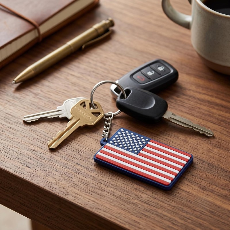 Great 1 Products PVC American Flag Keychain