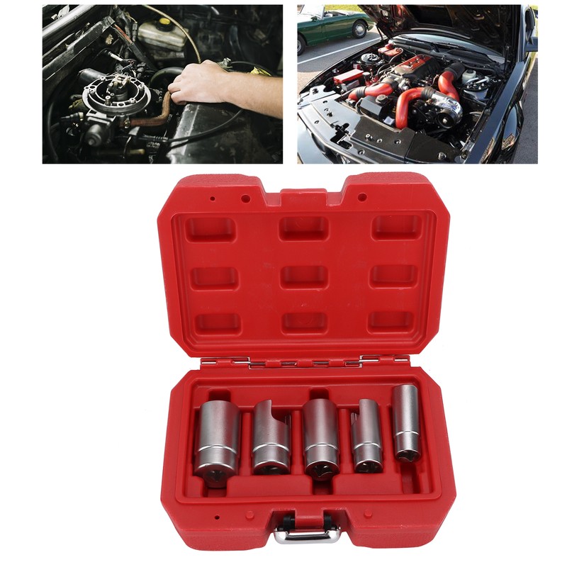 3/8inD Elbow Connector Socket Set Fitting Kit Chrome Alum Car